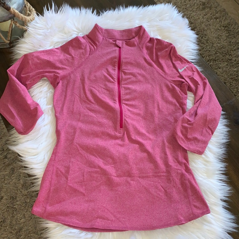 Nike Baseline Half-Zip Top Pink, Size Small